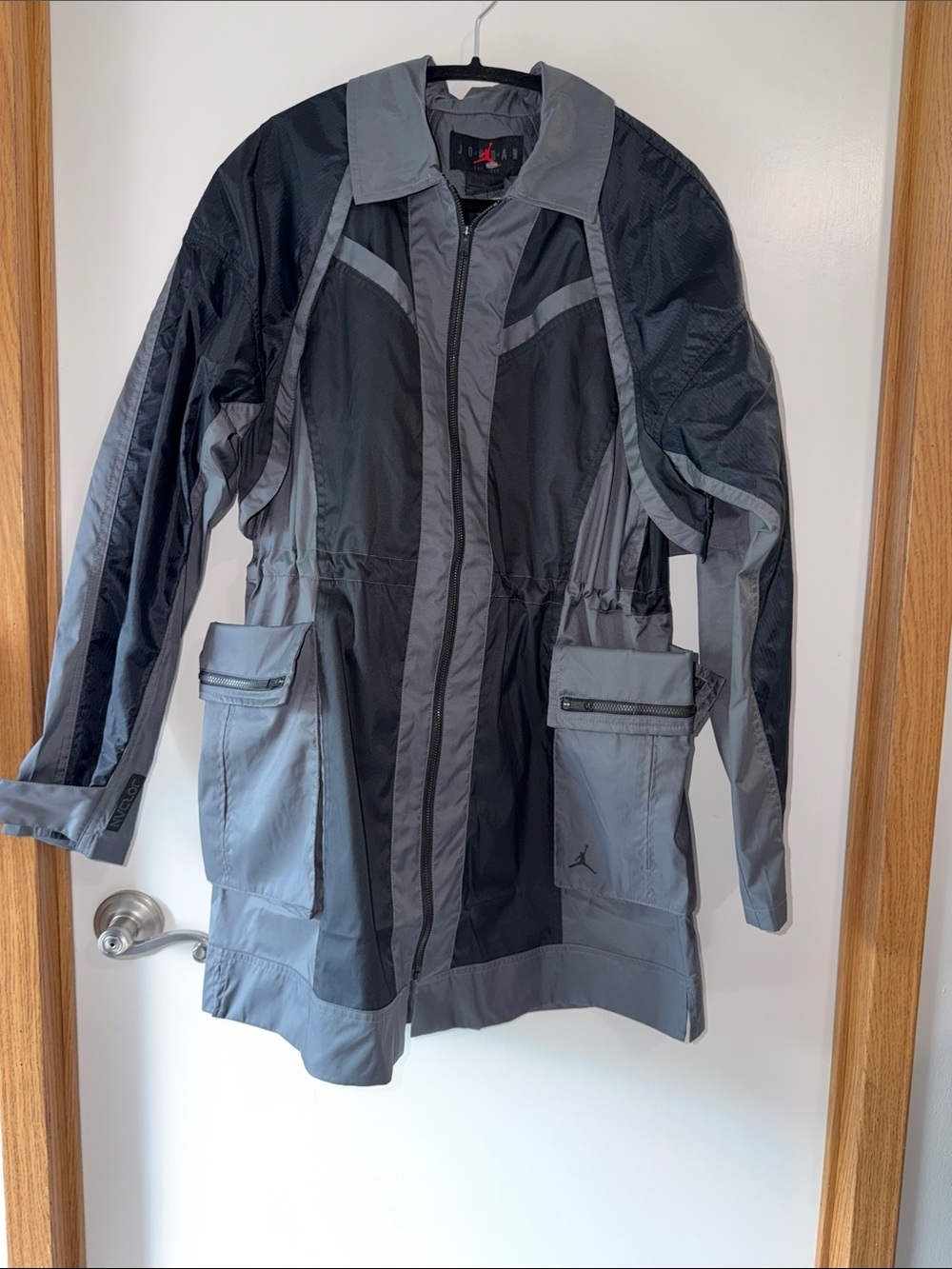 Jordan Black and Gray‎ Women's Colorblock Rain Jacket